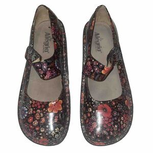 Alegria Paloma PAL-323 Midnight Garden Patent Floral Mary Jane Shoes 41 / 10.5